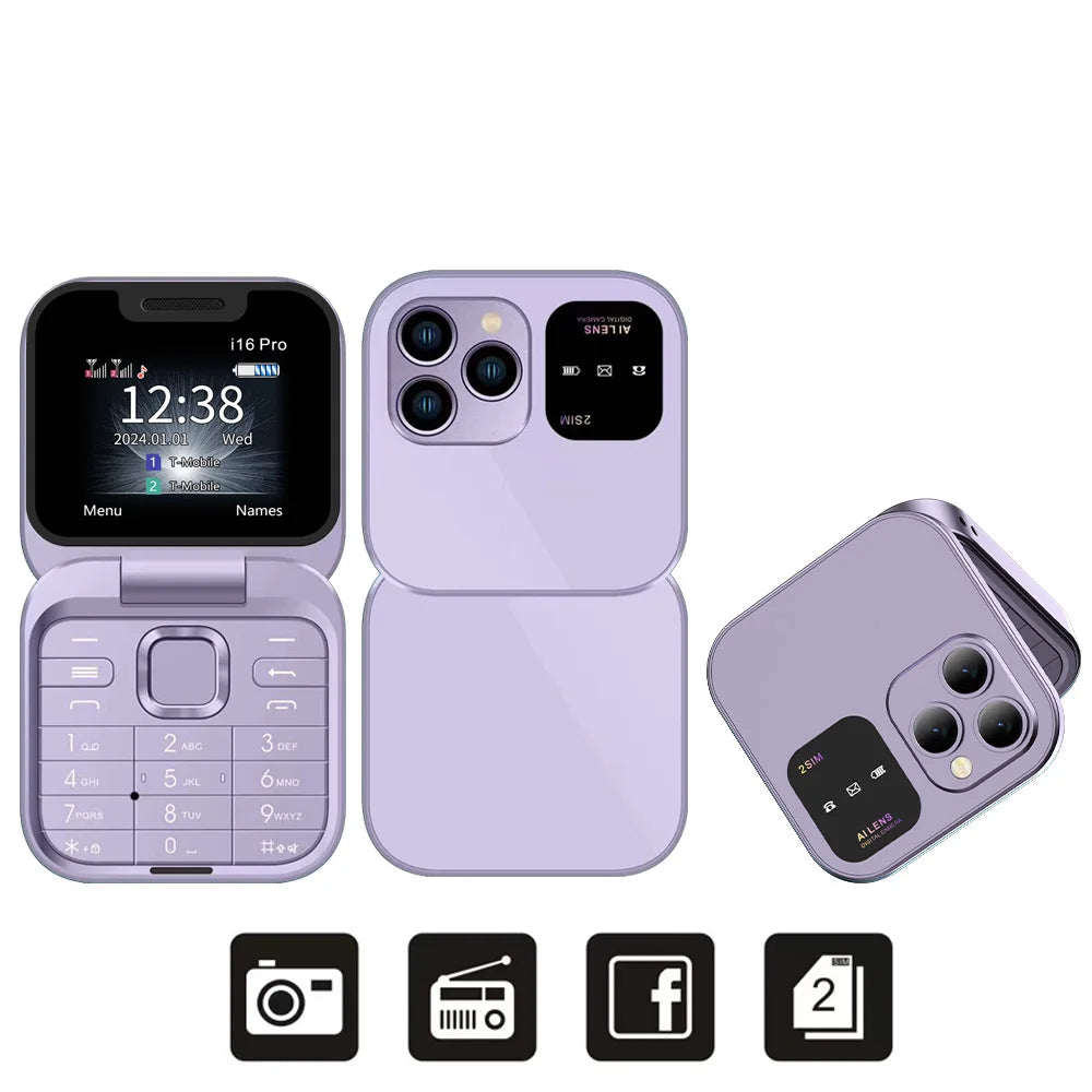 Nouveau mini téléphone portable pliable.